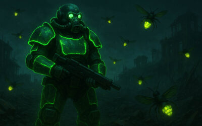 La Hermandad del Acero prueba una nueva armadura que brilla en la oscuridad… ¡y atrae bichos!